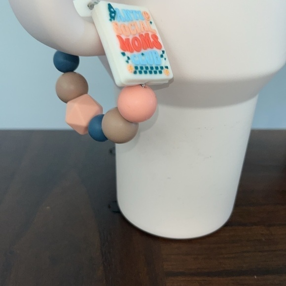 New Stanley Tumbler Cup Handle Charm Anti Social Moms Club Accessory Luggage Tag - Picture 10 of 11